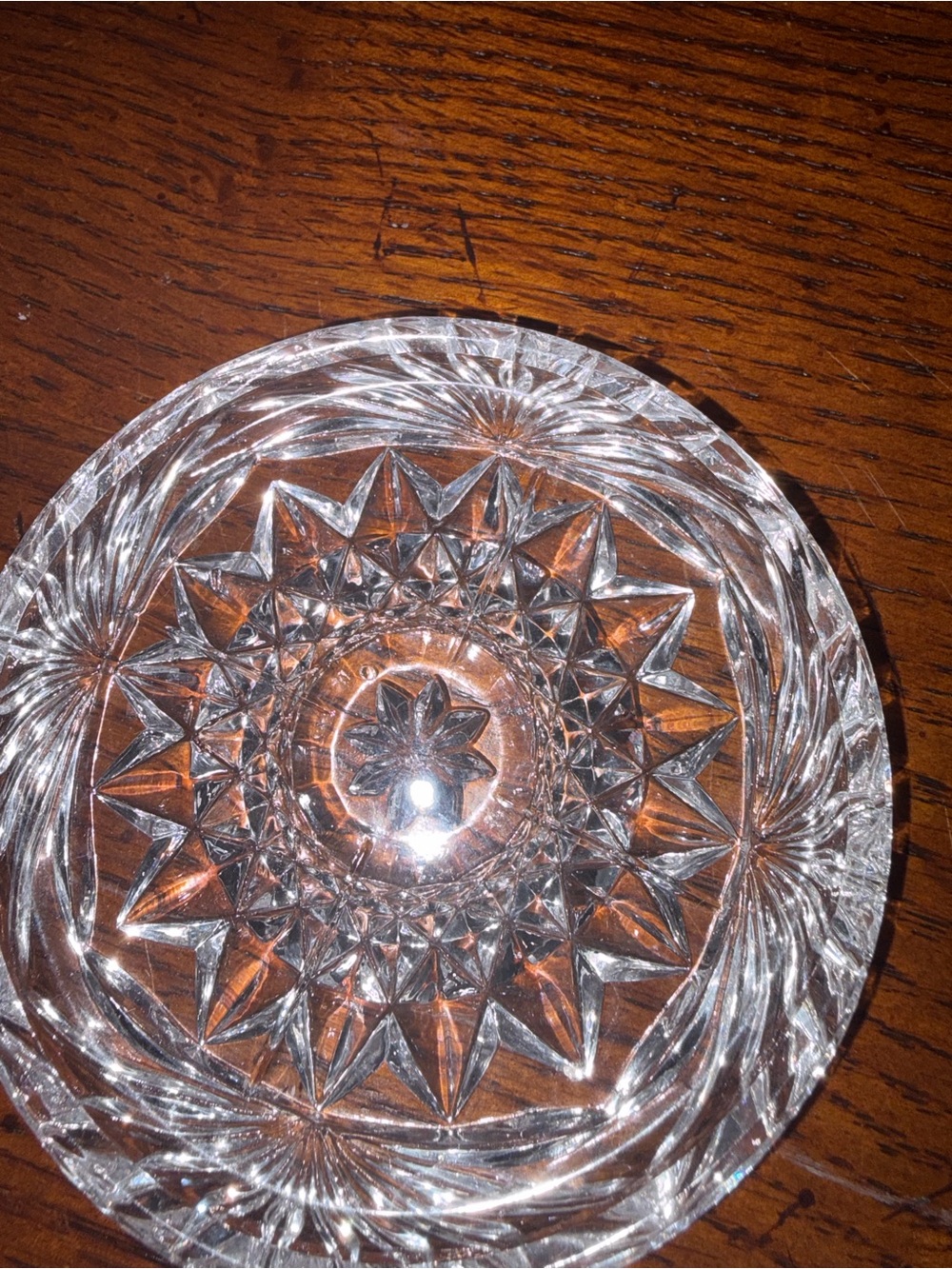 Cut Glass Crystal Dish - Clear Decorative coaster